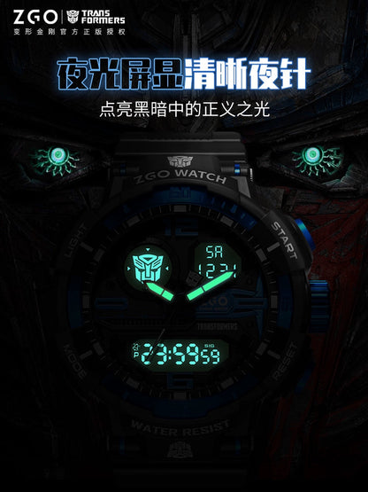 Transformers Sports Electric Watch 50M Waterproof Glow in the Dark