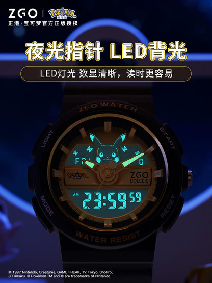 Pokemon Sports Electric Watch 50M Waterproof Glow in the Dark