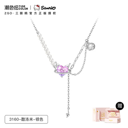 Kuromi Purple Heart 925 Sterling Silver Necklace