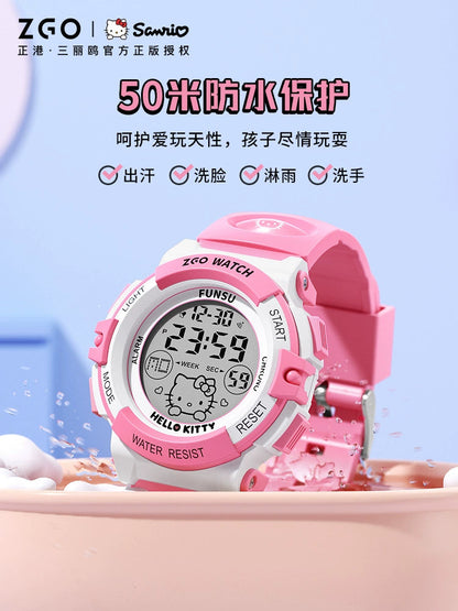 Hello Kitty Pink Sports Watch 50M Waterproof Glow in the Dark