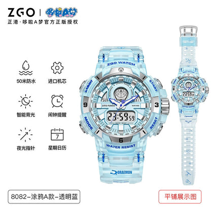 Doraemon Sports Watch 50M Waterproof Glow in the Dark