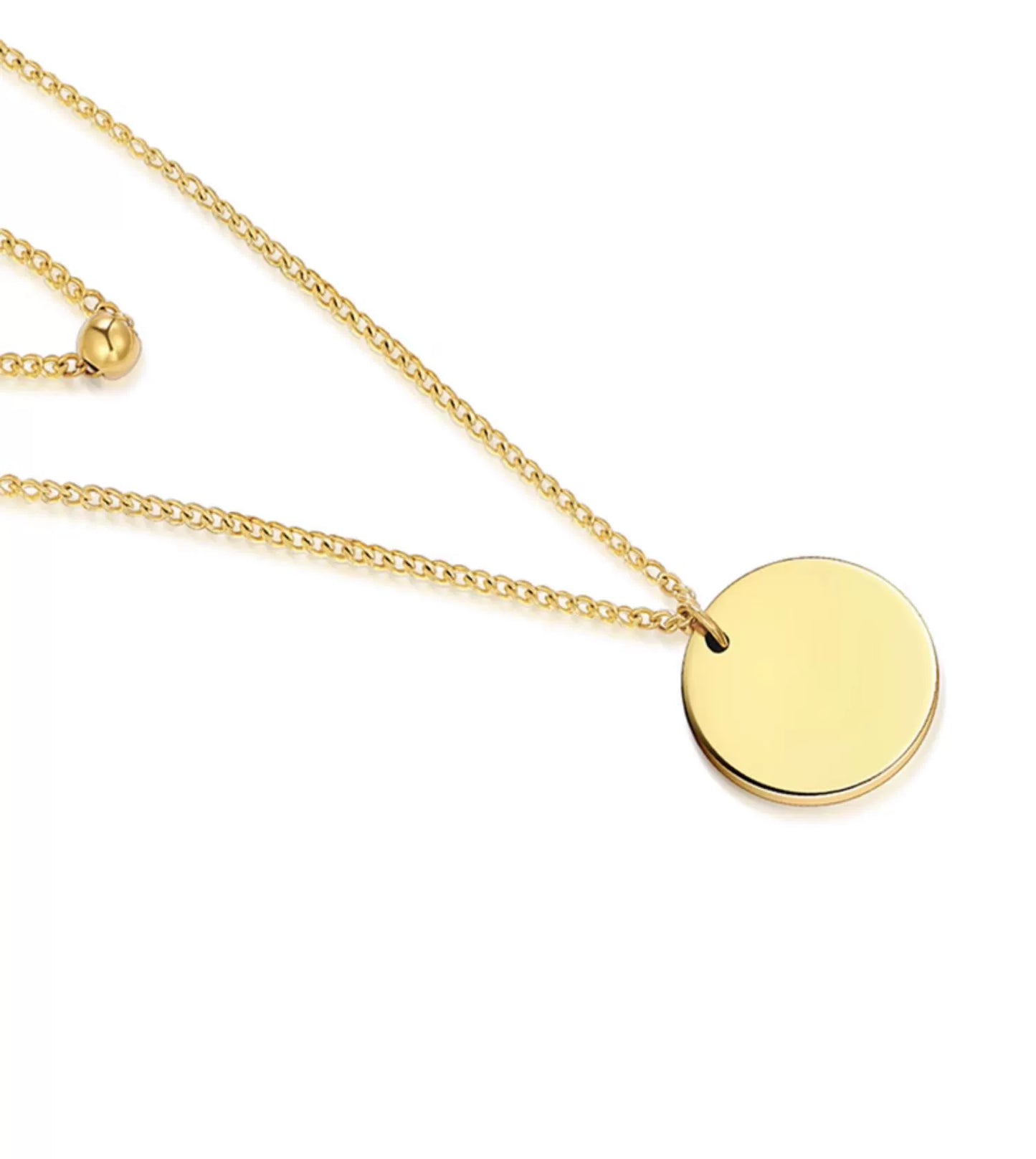 Gold Coin Double Chain Titanium Steel Necklace