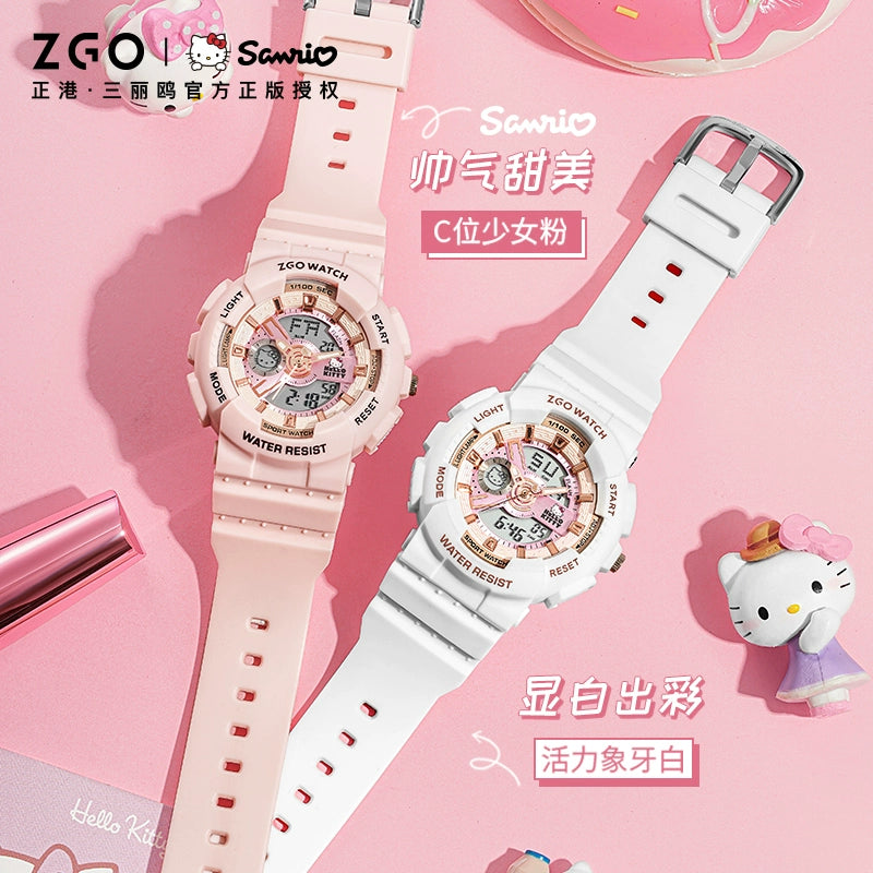 Hello Kitty Pink Sports Electric Watch 50M Waterproof Glow in the Dark