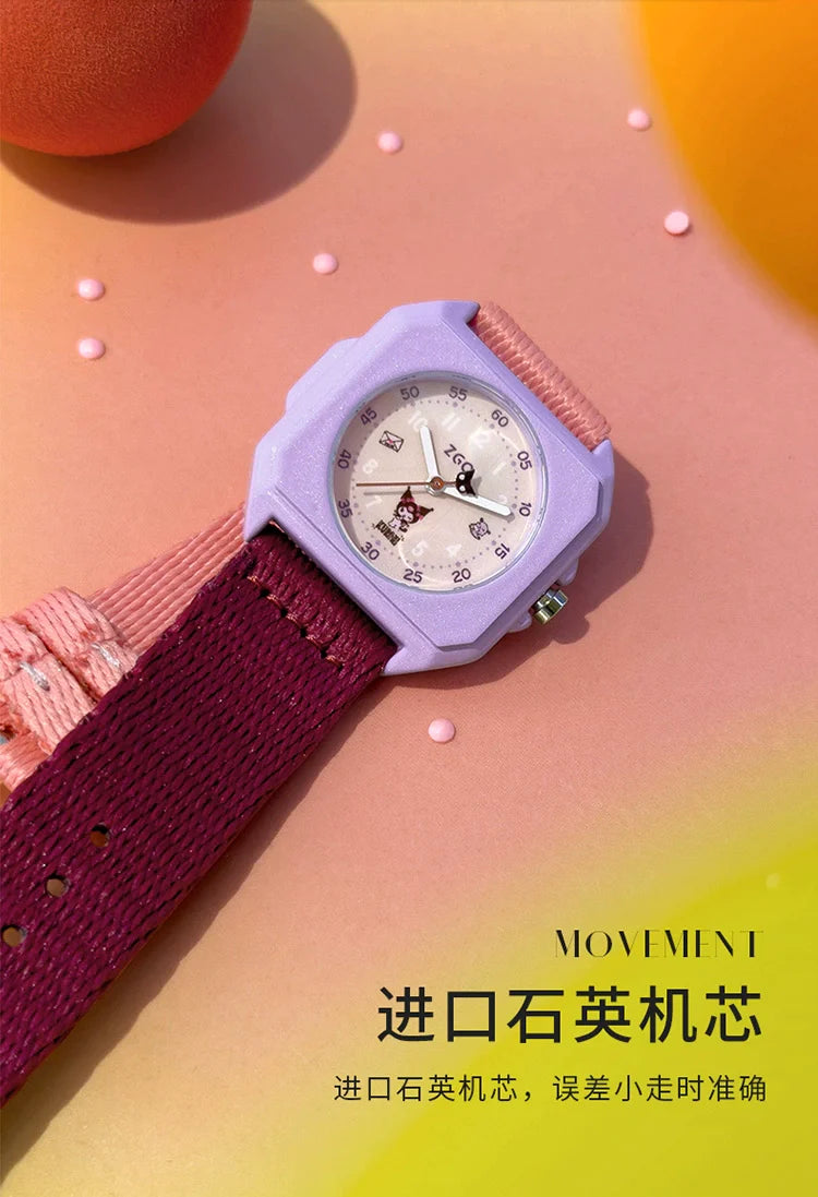 Kuromi Purple Stainless Steel Quartz Watch 30M Waterproof