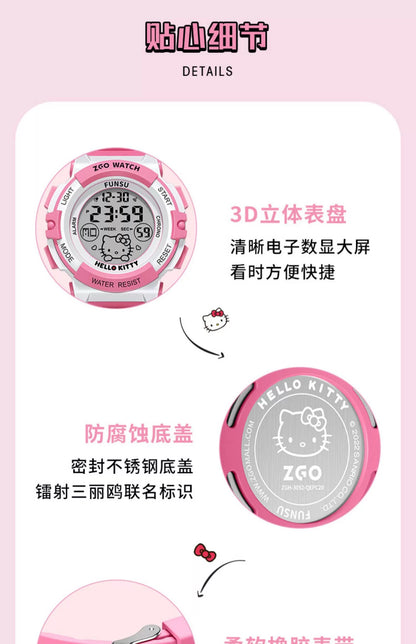 Hello Kitty Pink Sports Watch 50M Waterproof Glow in the Dark