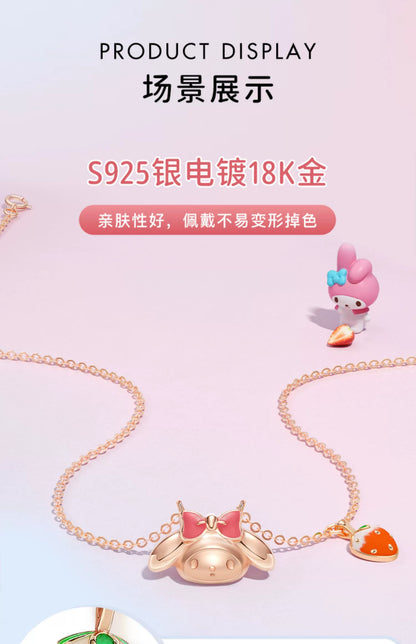 My Melody Strawberry 925 Sterling Silver Necklace