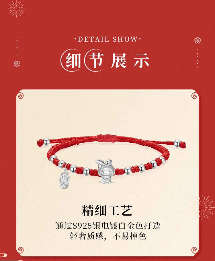 My Melody Fortune & Peace 925 Sterling Silver Red Wrist String