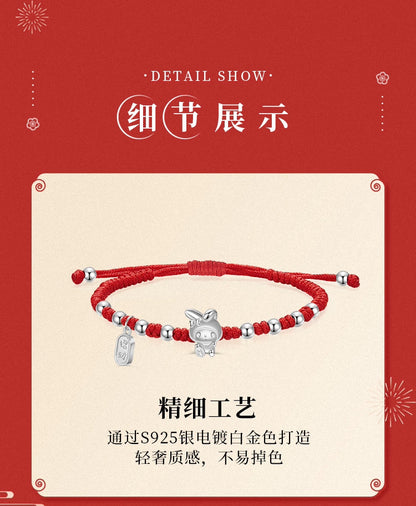 My Melody Fortune & Peace 925 Sterling Silver Red Wrist String