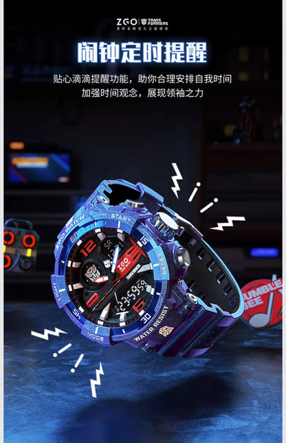 Transformers Men's Sports Electric Watch 50M Waterproof Glow in the Dark