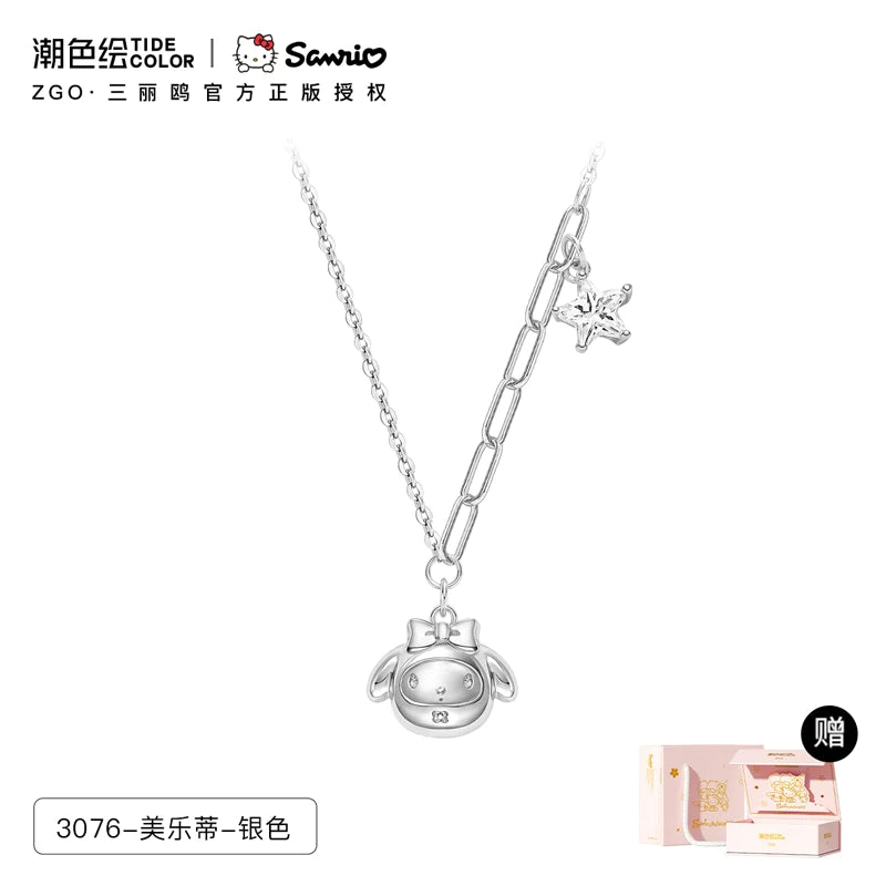 Cinnamoroll/My Melody Daruma Doll 925 Sterling Silver Necklace