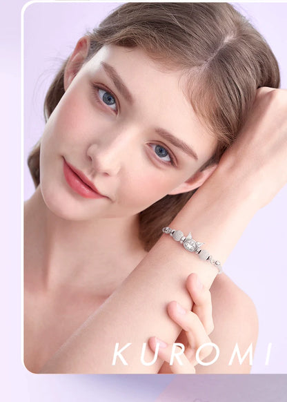 Kuromi 3D Crystal 18K Platinum Plated 925 Sterling Silver Bracelet