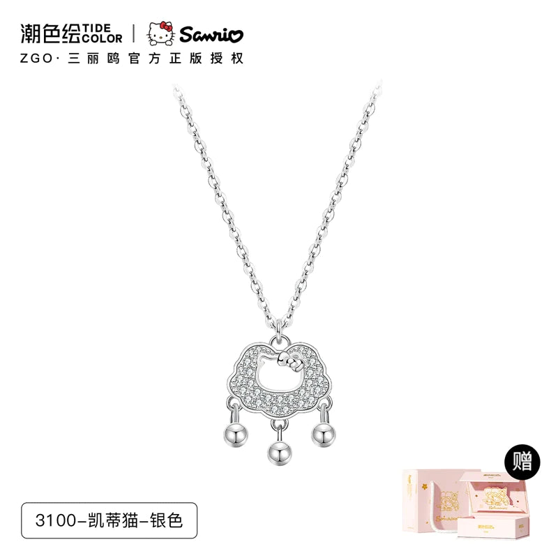 Hello Kitty Lucky Lock Bell 925 Sterling Silver Necklace