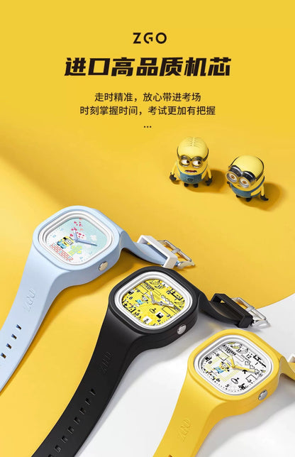 Minions Square Sports Watch 30M Waterproof Glow in the Dark