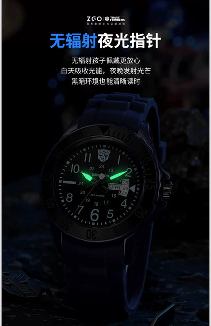 Transformers Sports Quartz Watch 30M Waterproof Glow in the Dark