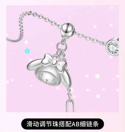 My Melody Pin Pearl Zircon 925 Sterling Silver Necklace