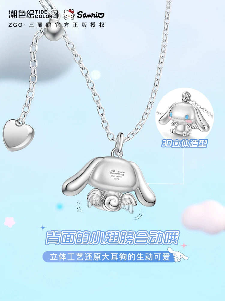 Cinnamoroll Flipping Wings 925 Sterling Silver Necklace