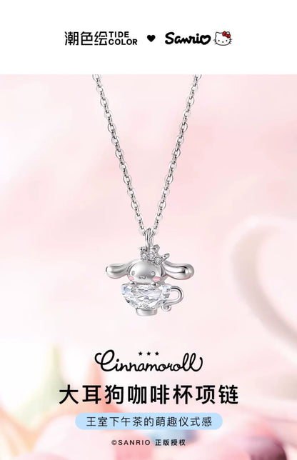 Cinnamoroll Coffee Mug 925 Sterling Silver Necklace