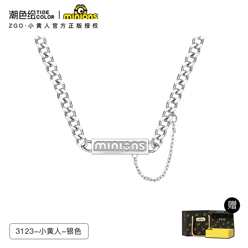 Minions Titanium Steel Cuban Chain Necklace