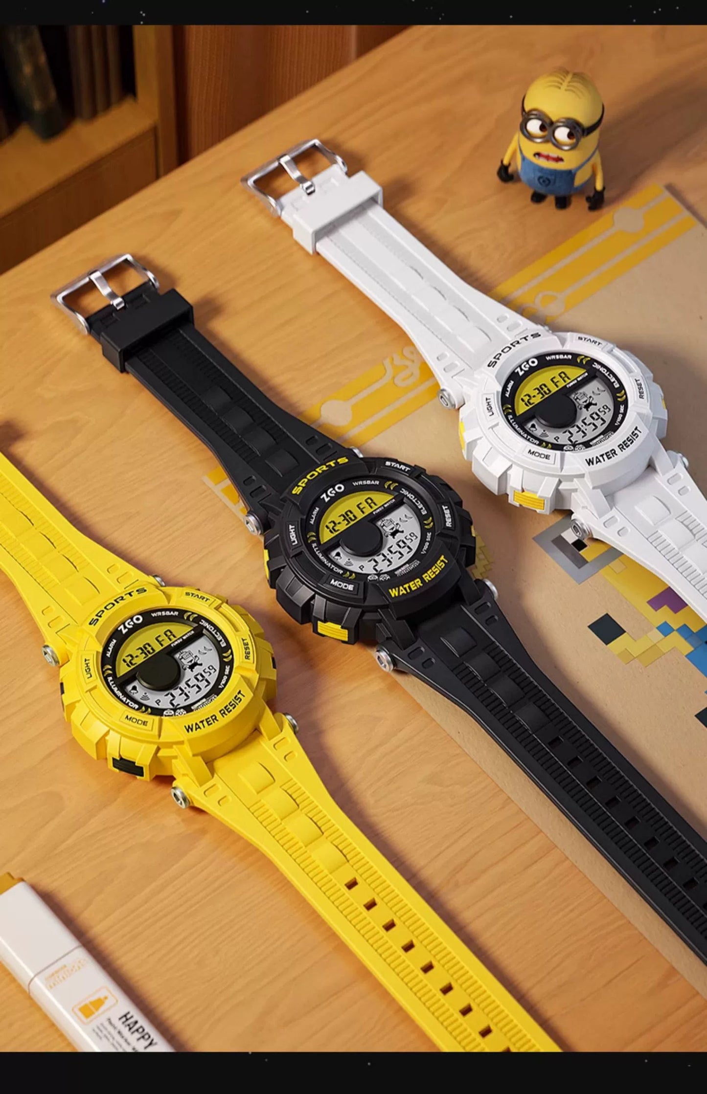 Minions Sports Watch 50M Waterproof Glow in the Dark