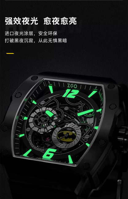 Batman Stainless Steel Men's Mechanical Watch 50M Waterproof Glow in the Dark