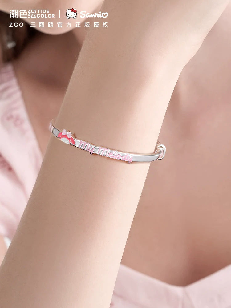 My Melody Lucky Charm Colored Printed Letters Copper Bracelet