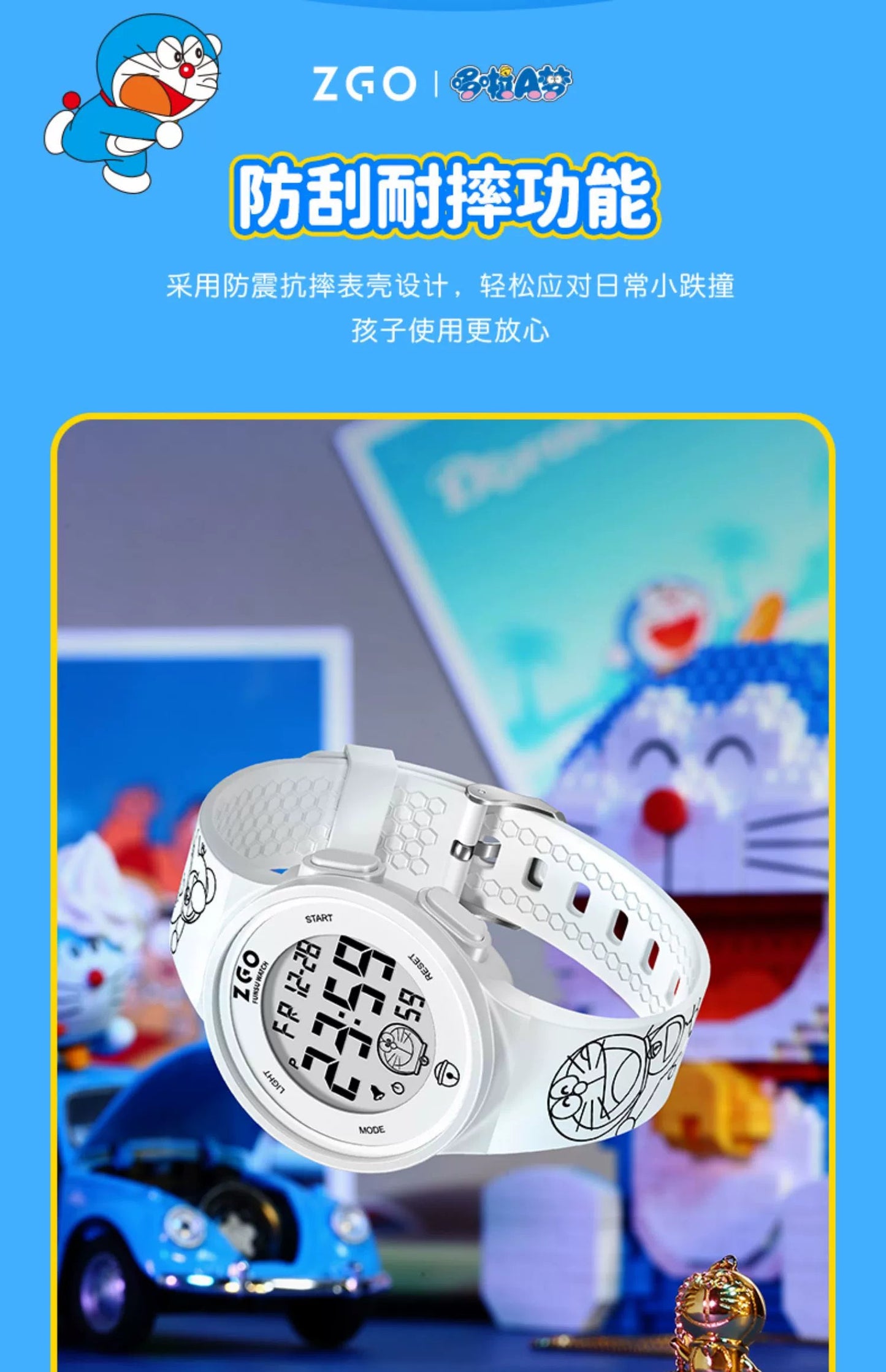 Doraemon Multi-Function Sports Watch 50M Waterproof Glow in the Dark