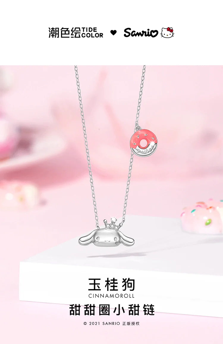 Cinnamoroll Doughnut 925 Sterling Silver Necklace