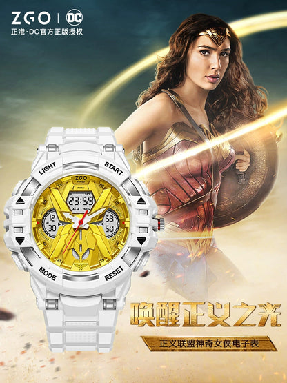 Wonder Woman/Superman/Batman Sports Watch 50M Waterproof Glow in the Dark