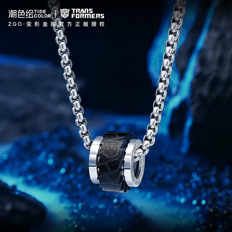 Transformers Black Tire Titanium Steel Necklace