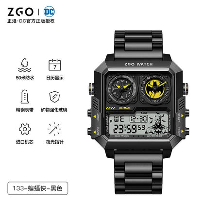 Batman Stainless Steel Men's Sports Watch 50M Waterproof Glow in the Dark