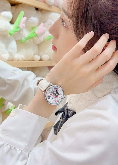 Kuromi Cherry Quartz Watch 30M Waterproof Glow in the Dark