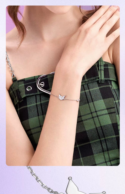 Kuromi Candy Bow 925 Sterling Silver Bracelet