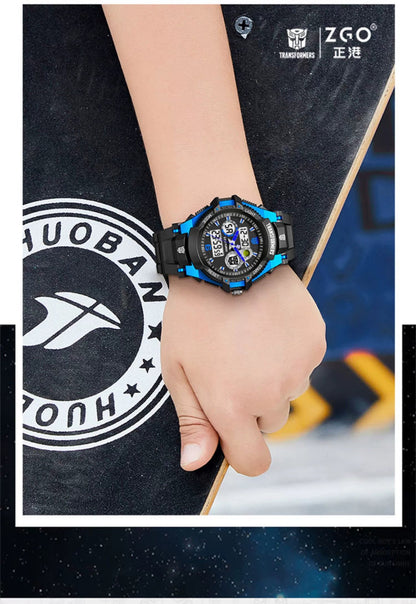 Transformers Children's Sports Electric Watch 50M Waterproof Glow in the Dark