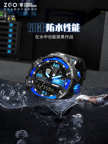 Transformers Sports Electric Watch 50M Waterproof Glow in the Dark