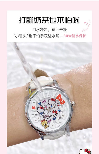 Hello Kitty Afternoon Tea Quartz Watch 30 Meter Waterproof Glow in the Dark