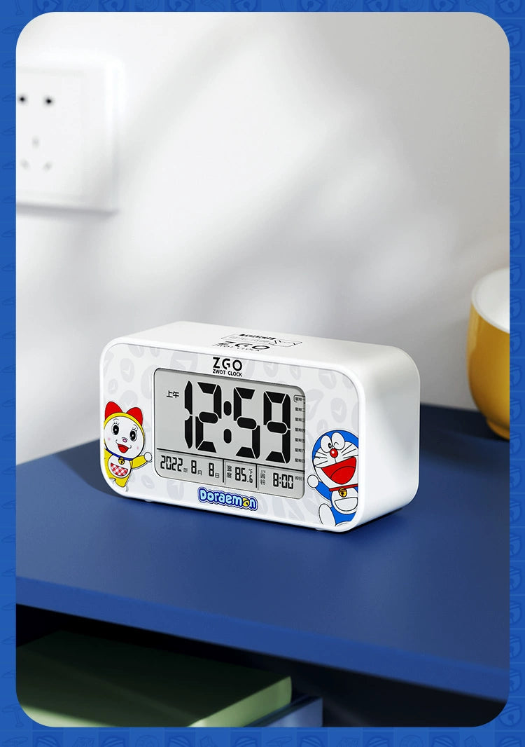 Doraemon Digital Alarm Clock Musical Tone Weekday/Weekend Modes Snooze Smart Backlight