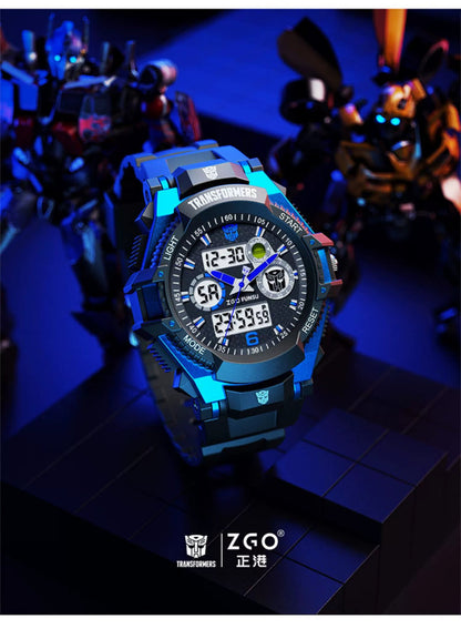 Transformers Children's Sports Electric Watch 50M Waterproof Glow in the Dark