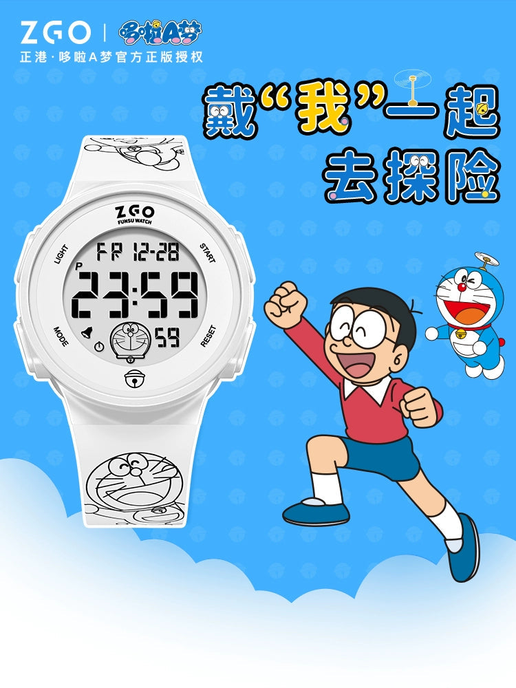 Doraemon Multi-Function Sports Watch 50M Waterproof Glow in the Dark