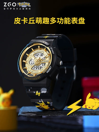 Pokemon Pikachu Sports Watch 50M Waterproof Glow in the Dark