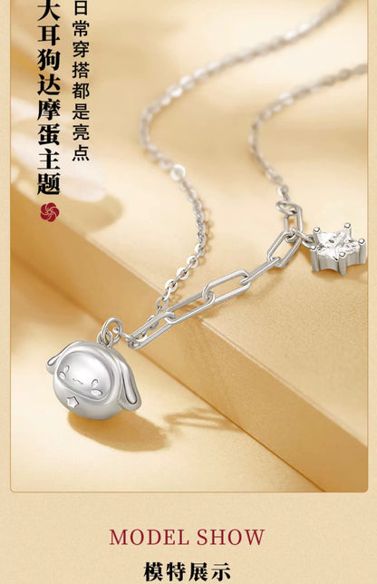 Cinnamoroll/My Melody Daruma Doll 925 Sterling Silver Necklace