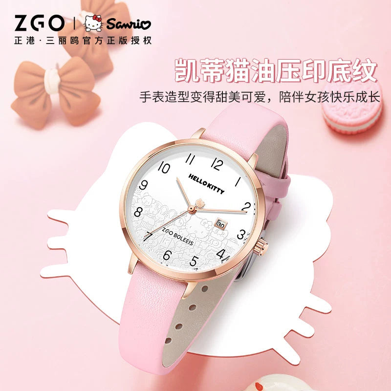 Hello Kitty Pink Woman's Quartz Watch 30M Waterproof