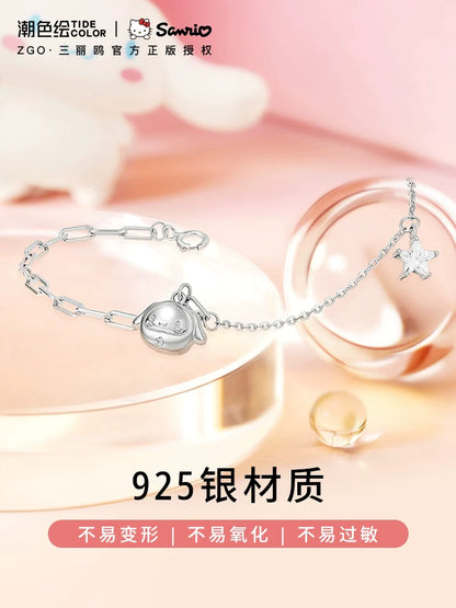 My Melody Daruma Doll 925 Sterling Silver Bracelet