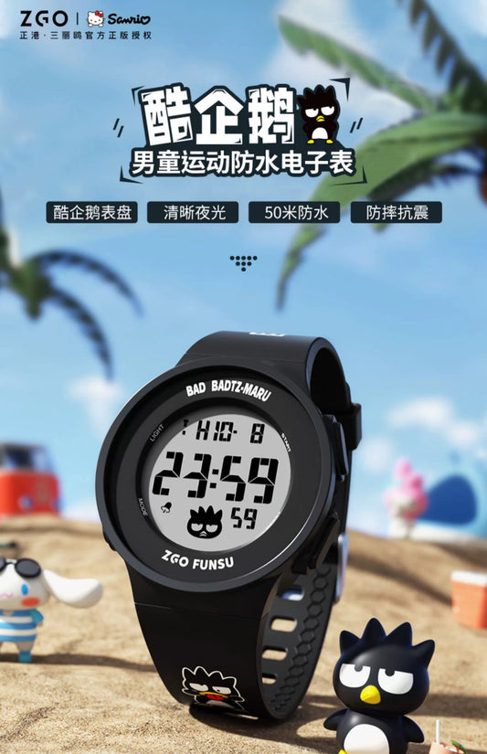 Bad Badtz-Maru Electric Sports Watch 50M Waterproof Glow in the Dark