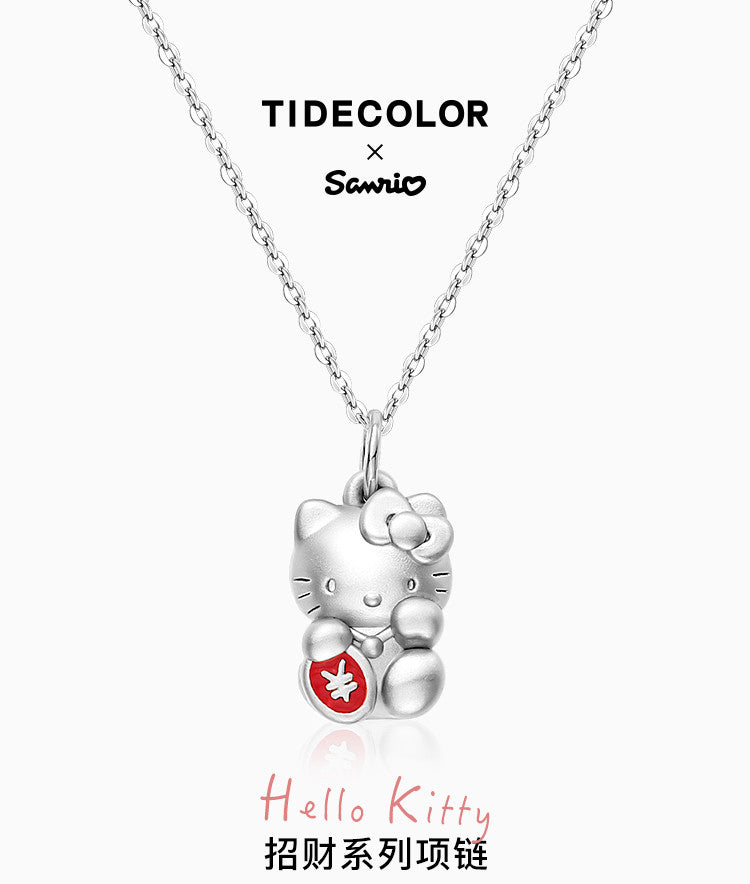 Hello Kitty Lucky Cat 925 Sterling Silver Necklace