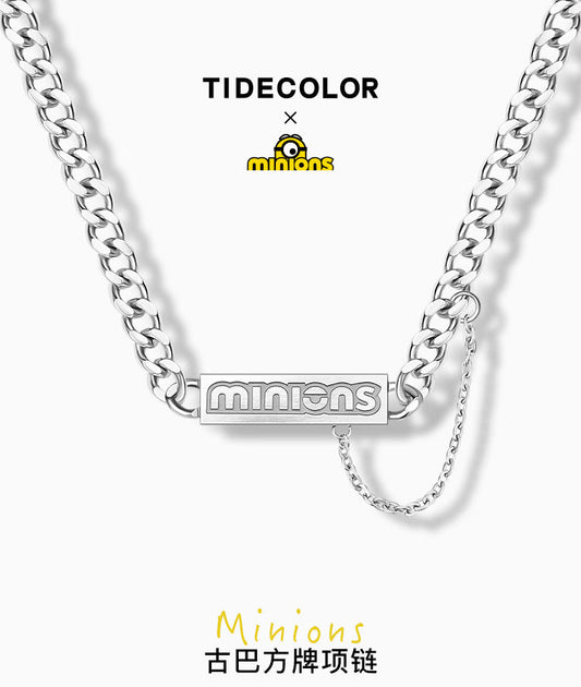 Minions Titanium Steel Cuban Chain Necklace