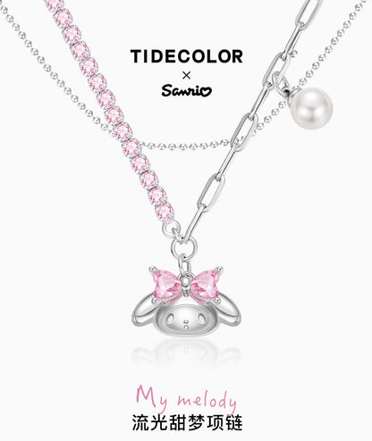 My Melody Sweet Dream Pink Zircon Pearl 925 Sterling Silver Necklace