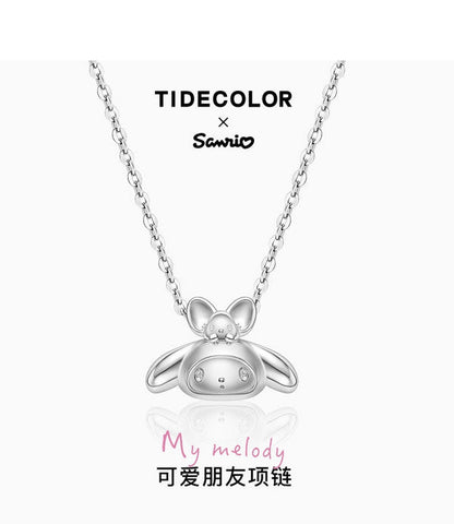 My Melody & Flat 925 Sterling Silver Necklace