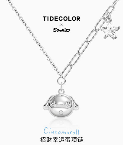 Cinnamoroll/My Melody Daruma Doll 925 Sterling Silver Necklace