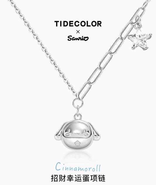 Cinnamoroll/My Melody Daruma Doll 925 Sterling Silver Necklace