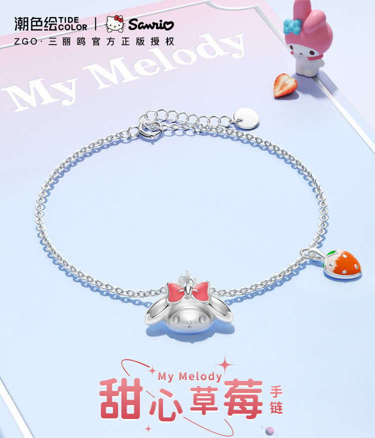 My Melody Strawberry 925 Sterling Silver Bracelet